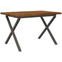 Syfax Mesa de comedor con borde natural 110 x 55 x 75 cm