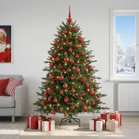 Syfax Árbol de Navidad artificial con bolas 180 cm 300 LED