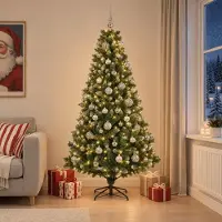 Syfax Árbol de Navidad Artificial con Adorno 210 cm 300 LED