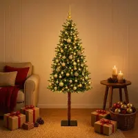 Syfax Árbol de Navidad Artificial con Adorno 180 cm 300 LED