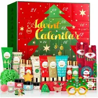 Quanquer Calendario de Adviento Skincare 2026 para Mujer 24 Días de Cuidado Corporal con Loción Gel de Ducha Exfoliante y Sal de Baño Set de Regalo para Novia