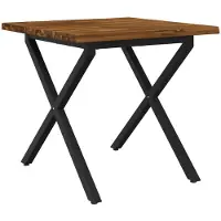 Syfax Mesa de comedor con borde natural 80 x 80 x 75 cm