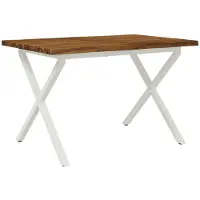 Syfax Mesa de comedor con borde natural 120 x 80 x 75 cm