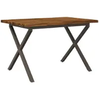 Syfax Mesa de comedor con borde natural 90 x 55 x 75 cm
