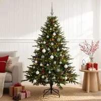 Syfax Árbol de Navidad artificial con bolas 120 cm 150 LED