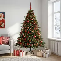 Syfax Árbol de Navidad artificial con bolas 210 cm 300 LED