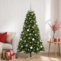 Syfax Árbol de Navidad artificial con bolas 150 cm 150 LED