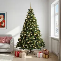 Syfax Árbol de Navidad Artificial con Adorno 180 cm 300 LED