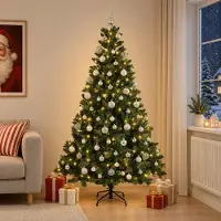 Syfax Árbol de Navidad Artificial con Adorno 210 cm 300 LED