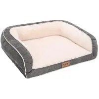 Merkloos Cama ortopédica para perros - Con reposacabezas y rincones de abrazo - Membrana impermeable - Talla M, L o XL