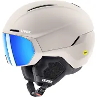 Uvex - Cascos esquís hombre - Horizon CV Mips Warm Grey Matt Mirror Blue (S2) - Talla 55-59 cm - Beige