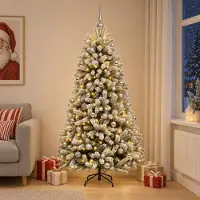 Syfax Árbol de Navidad Artificial con Adorno 210 cm 300 LED