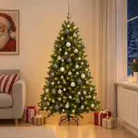 Syfax Árbol de Navidad Artificial con Adorno 210 cm 300 LED