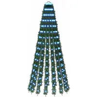 Syfax Árbol de Navidad LED 150 cm 240 LED Azul Acero Verde