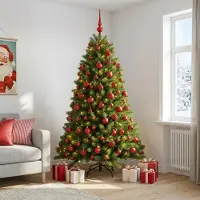 Syfax Árbol de Navidad Artificial con Adorno 210 cm 300 LED