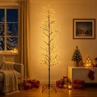 Syfax Árbol de Navidad de abedul micro Negro 47 x 210 cm Acero