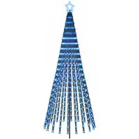 Syfax Árbol de Navidad LED 250 cm 475 LED Azul Acero Negro