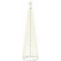 Syfax Árbol de Navidad cónico LED 180 cm 250 LED Blanco Cálido Acero