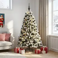 Syfax Árbol de Navidad Artificial con Adorno 180 cm 300 LED