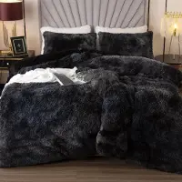 Merkloos Juego de funda de edredón con estampado tie-dye negro, de 220 x 240 cm, que incluye 2 fundas de almohada de 80 x 80 cm
