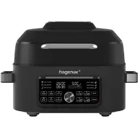 Hagenuk , freidora de aire multifunción de 6 litros, 1660W, rango de temperatura de 120–265°C, 6 programas