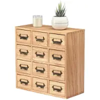 Merkloos Organizador de cajones de madera con 12 cajones para escritorio