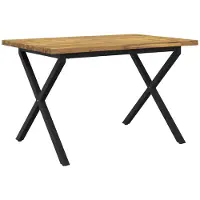 Syfax Mesa de comedor con borde natural 120 x 70 x 75 cm
