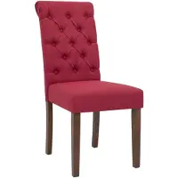 CLP Silla de comedor Lisburn, tapizada, con respaldo y protectores para el suelo, color: rojo, material: tela