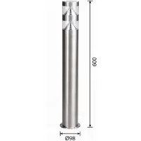 LINDBY Bolardo luminoso LED Lanea, 60 cm, gris, acero inoxidable, IP44