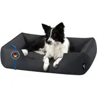 BedDog Cama para perro ZARA, cojín para perro con funda lavable, cesta para perro, sofá para perro, color gris (graphit), tamaño XL, aproximadamente 100x85x23 cm