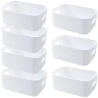 Merkloos Caja de plástico con asas, de 30 x 20 x 12 cm, color blanco
