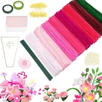 Merkloos Juego de 500 flores de chenilla para manualidades y decoración