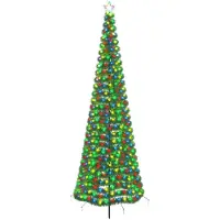 Syfax Árbol de Navidad de espumillón con luces LED y estaca EKENAS