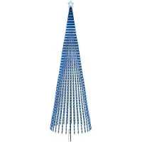 Syfax Árbol de Navidad LED 500 cm 1524 LED Azul Acero Negro