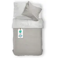 Merkloos Juego de funda de edredón de satén, 155 x 220 cm, con fundas de almohada de 80 x 80 cm, 100% algodón, reversible
