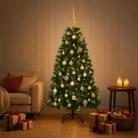 Syfax Árbol de Navidad artificial con bolas 150 cm 150 LED