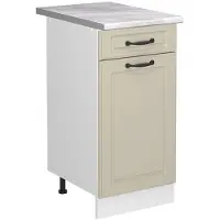 Vicco Mueble bajo de cocina R-Line Arena casa de campo/Blanco 40 cm encimera Mármol, Model 71055