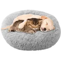 WAN Extra grande Soothing Donut Donut perro cama 90 cm - Suave y cálido Lac robusto para perros y gatos