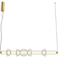 Maytoni Lámpara colgante LED Cosmo, con estructura de latón y detalles transparentes, 39W, luz blanca cálida, 4800 lúmenes, vidrio, dimensiones: 137,5 x 16 x 98 cm, IP20, marca