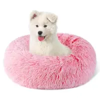 Merkloos Cama para perros de tamaño pequeño y mediano, con forma de rosquilla y lavable