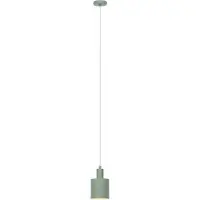 Relaxdays Lámpara colgante , de metal, con dimensiones de 125 x 12 cm, casquillo E27, diseño moderno, ideal para salón, dormitorio y comedor, color verde salvia