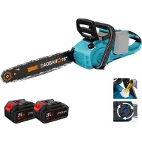 OEM Sierra de cadena eléctrica, motor sin escobillas de 1500W, carga rápida, batería EU-2, conector de 16 pulgadas