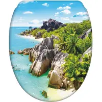 Sanilo Asiento de inodoro con sistema de cierre suave y sistema de fijación rápida. Islas Seychelles. Tapa de inodoro directamente del fabricante. Tapa de inodoro, asiento de inodoro, tapa de váter