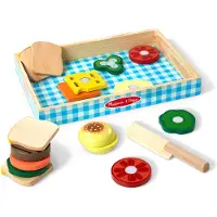 Melissa & Doug Juguete Wooden Sandwich Making Play Set