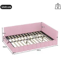 StarTech.com Sofá cama convertible - Estructura de cama con espacio de almacenamiento - 140 x 200 cm - Terciopelo - Mecanismo de elevación hidráulico - Sin colchón - Rosa