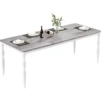 StarTech.com Mesa de comedor - Mesa rectangular para 6 personas - 200 cm - Base con forma de columna y espacio de almacenamiento - Mesa auxiliar - Estructura de metal - Estilo moderno - Gris
