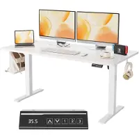 StarTech.com Escritorio eléctrico con ajuste de altura - Ajuste de altura motorizado - Función de memoria - Escritorio ergonómico para trabajar sentado o de pie - Estructura robusta - 120 cm - Blanco