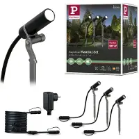 Paulmann Plug & Shine: Juego básico de focos LED para jardín, modelo Plantini