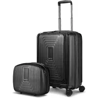 Redolz Set de maletas Essentials 14, de 2 piezas: maleta de cabina Con asa expansible + Estuche de belleza negro