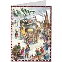 Merkloos Calendarios de adviento tipo postal - Calendarios de adviento de papel - ¡Hurra, llega el carruaje!